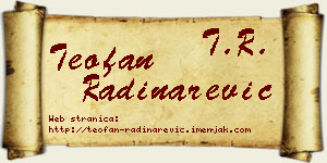 Teofan Radinarević vizit kartica